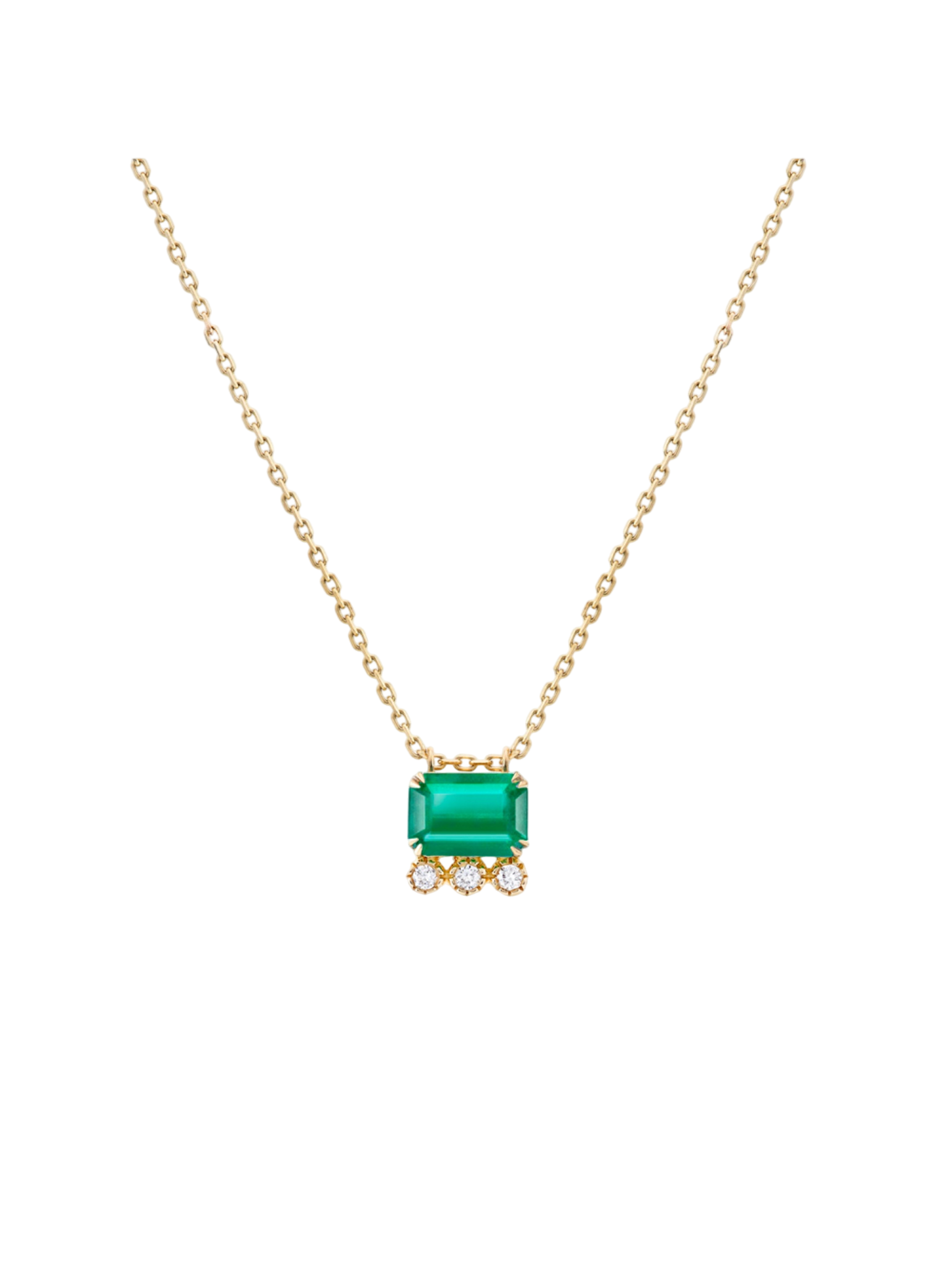 Betony emerald & lab-created diamond pendant